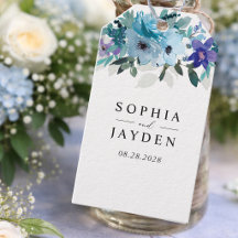 Stilvolle Frühlingsblauen lila Blumenhochzeit