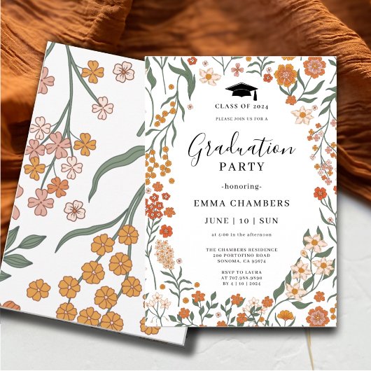 Stilvolle Frühlingsgarten Wildblume Einladung