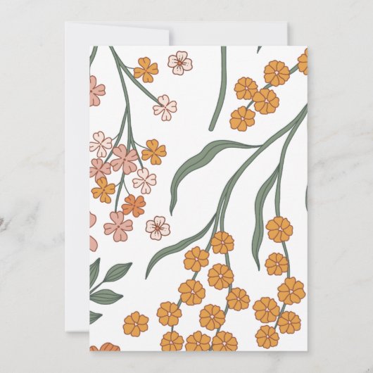 Stilvolle Frühlingsgarten Wildblume Einladung (Rückseite)