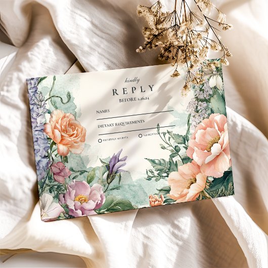 Stilvolle Frühlingsparty für Wildblume RSVP Karte