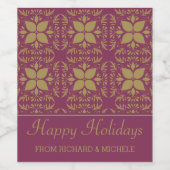 Stilvolle Fuchsia und Gold Weinetikett (Einzelnes Label)