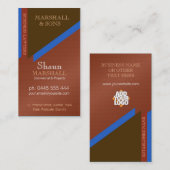 Stilvolle Führungskraft Corporate Earthy Damask Visitenkarte (Vorne/Hinten)