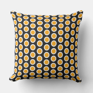 Stilvolle Fun Bold Black Bright Yellow Tiled Circl Kissen