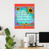 Stilvolle Fun Floral Daisy Inspiration Zitat Poster (Heimbüro)