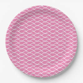 Stilvolle Fun Pink Overlapping Ocean Waves Muster Pappteller