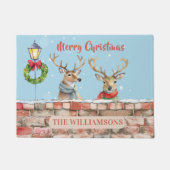 Stilvolle Fun Watercolor Weihnachtsmann Name Fußmatte (Vorderseite)