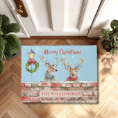 Stilvolle Fun Watercolor Weihnachtsmann Name Fußmatte