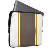 Stilvolle Fun White Wide Soft Brown Centre Streife Laptopschutzhülle (Vorne Rechts)