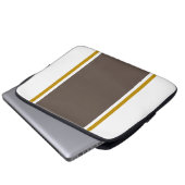 Stilvolle Fun White Wide Soft Brown Centre Streife Laptopschutzhülle (Vorne Knopf)