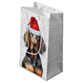 Stilvolle Funny Tan und Black Coonho Weihnachten Kleine Geschenktüte (Rückseite Schrägansicht)