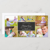 Stilvolle Geburtserklärung von Collage - Kohle Ankündigung (Vorne/Hinten)