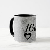 Stilvolle Geburtstagsfeier Tasse 16. (Vorderseite Links)