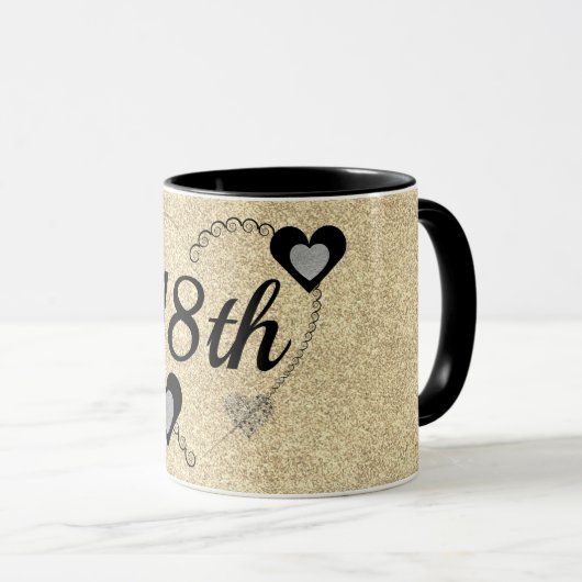 Stilvolle Geburtstagsfeier Tasse 18. (VorderseiteRechts)