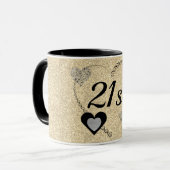 Stilvolle Geburtstagsfeier Tasse 21. (Vorderseite Links)