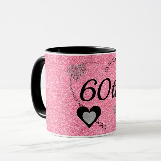 Stilvolle Geburtstagsfeier Tasse 60. (Vorderseite Links)