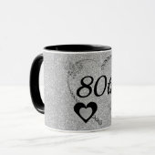 Stilvolle Geburtstagsfeier Tasse 80. (Vorderseite Links)