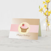 Stilvolle Geburtstagskupcake Karte (Gelbe Blume)