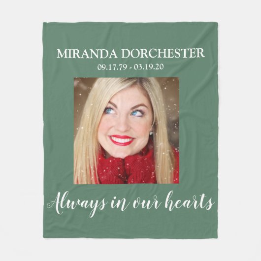Stilvolle Gedenkfeier für das grüne Foto Fleecedecke (Vorderseite)