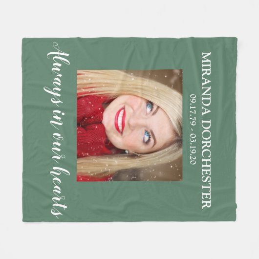 Stilvolle Gedenkfeier für das grüne Foto Fleecedecke (Vorderseite (Horizontal))