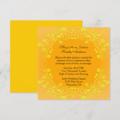 Stilvolle Gelb- und Orangenhochzeit Einladung (Vorne/Hinten)