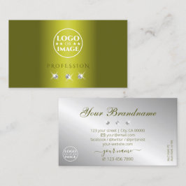 Stilvolle, gelbe, glänzende Diamanten mit Logo Visitenkarte