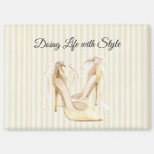 Stilvolle gelbe High Heels Magnet (Vorderseite)