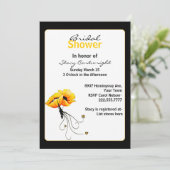 Stilvolle gelbe Poppies Bridal Dusche Einladung (Stehend Vorderseite)