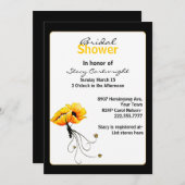 Stilvolle gelbe Poppies Bridal Dusche Einladung (Vorne/Hinten)