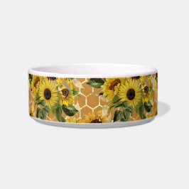 Stilvolle Gelbe Sonnenblumen Bouquet Honeycomb Hau Napf