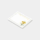 Stilvolle gelbe Sonnenblumen personalisiert Post-it Klebezettel (angewinkelt)