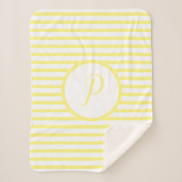 Stilvolle gelbe Streifen P Monogram-Seitenklemme Sherpadecke