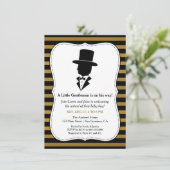 Stilvolle Gentleman Baby Dusche Einladungen (Stehend Vorderseite)