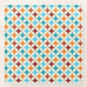 Stilvolle Geometrie: Vintages nahtloses Muster Glasuntersetzer