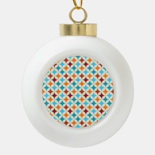Stilvolle Geometrie: Vintages nahtloses Muster Keramik Kugel-Ornament