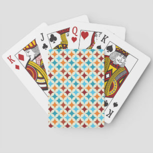 Stilvolle Geometrie: Vintages nahtloses Muster Spielkarten