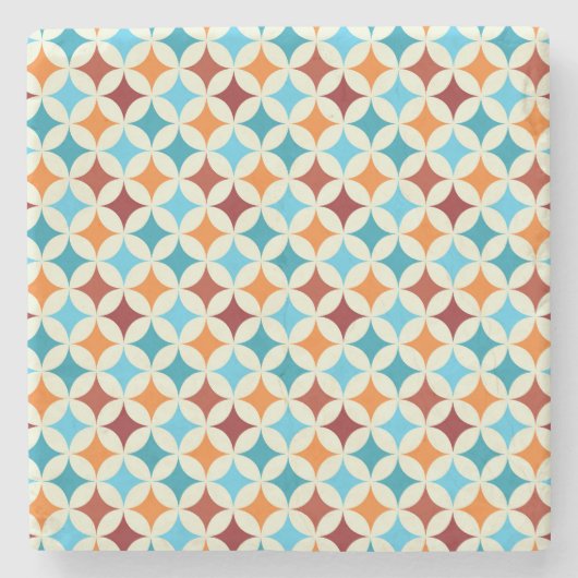 Stilvolle Geometrie: Vintages nahtloses Muster Steinuntersetzer (Vorderseite)