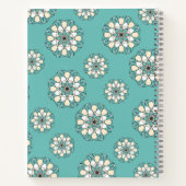 Stilvolle geometrische Aquamarine Floral Mandala P Notizblock (Rückseite)
