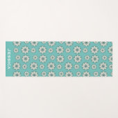 Stilvolle geometrische Aquamarine Floral Mandala P Yogamatte (Vorderseite (Horizontal))