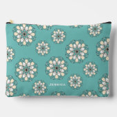 Stilvolle geometrische Aquamarine Floral Mandala P Zubehörtasche (Vorderseite)