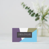 Stilvolle geometrische Coole Farbblöcke Visitenkarte (Stehend Vorderseite)