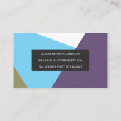 Stilvolle geometrische Coole Farbblöcke Visitenkarte (Rückseite)