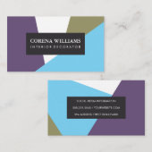 Stilvolle geometrische Coole Farbblöcke Visitenkarte (Vorne/Hinten)