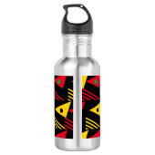 Stilvolle geometrische Dreiecke Monogramm Edelstahlflasche (Rückseite)