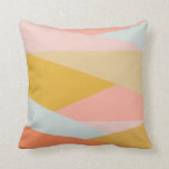 Stilvolle, geometrische Farbblöcke in Pastellfarbe Kissen<br><div class="desc">Einfaches und stilvolles geometrisches Muster von Dreiecksformen in den erdigen Pastellfarben von Korallen,  Gelb und Hellblau.</div>