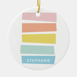 Stilvolle geometrische farbenfrohe Pastell-Persona Keramik Ornament