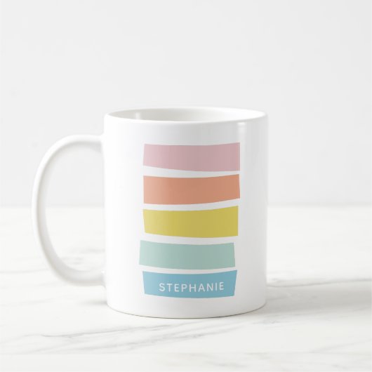 Stilvolle geometrische Farbpastellfarben Personali Kaffeetasse (Links)