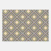 Stilvolle geometrische Formen Muster in braunem Sa Geschenkpapier Set (Vorderseite 2)