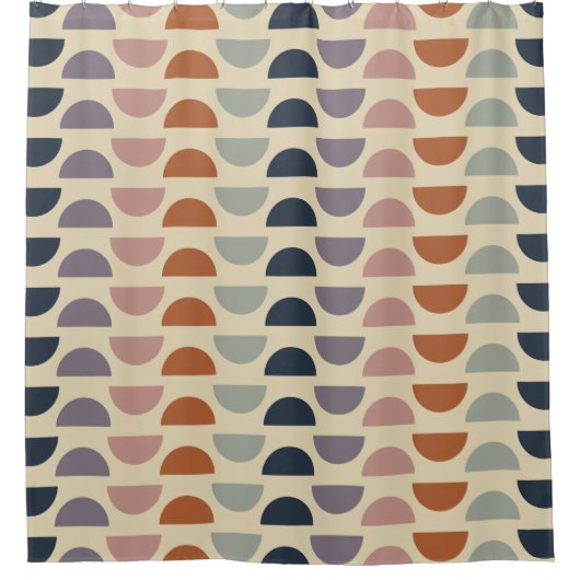 Stilvolle geometrische Formen Muster in erdigen Fa Duschvorhang (Vorderseite)