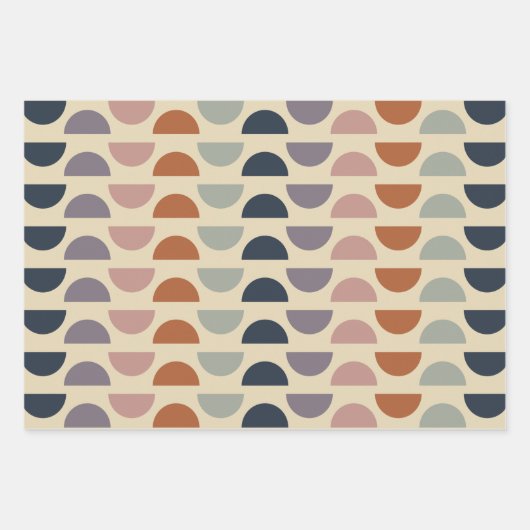 Stilvolle geometrische Formen Muster in erdigen Fa Geschenkpapier Set (Vorderseite 3)