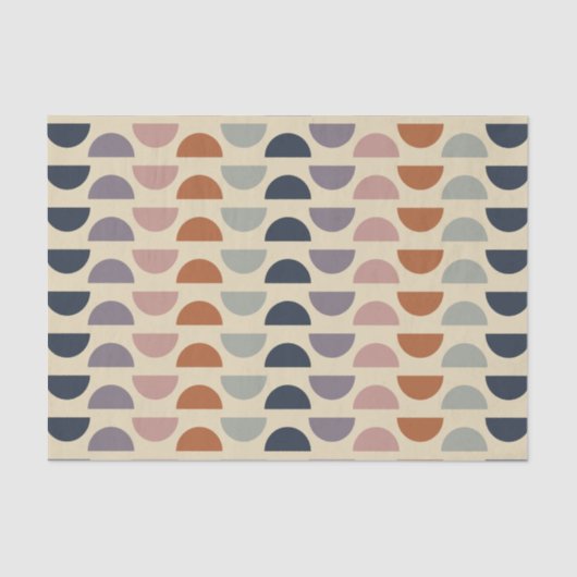 Stilvolle geometrische Formen Muster in erdigen Fa Seidenpapier (Vorderseite)